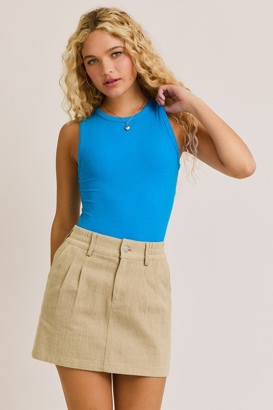 Round Neck Sleeveless Bodysuit