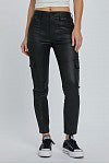 Black Coated Cargo Skinny Pants image 0