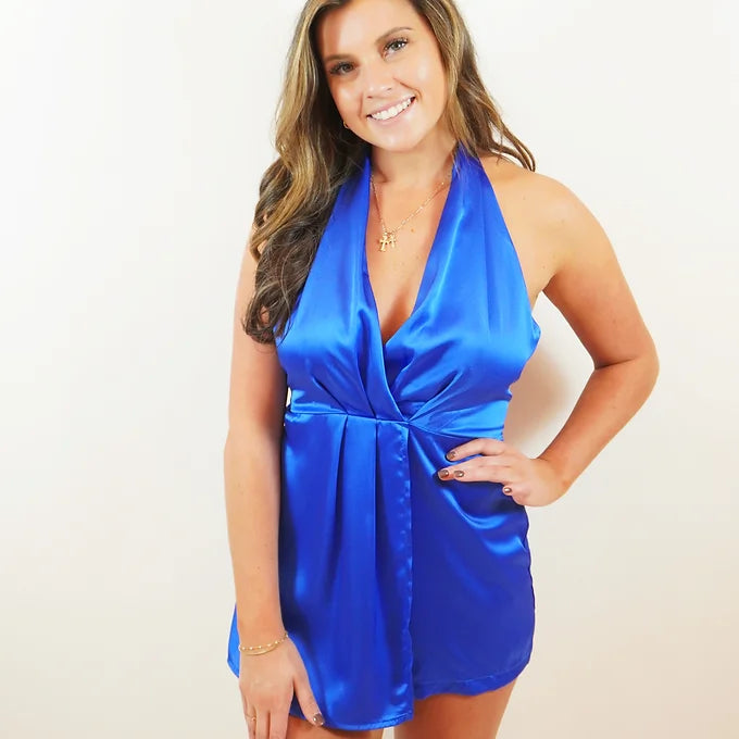 Satin Halter Romper