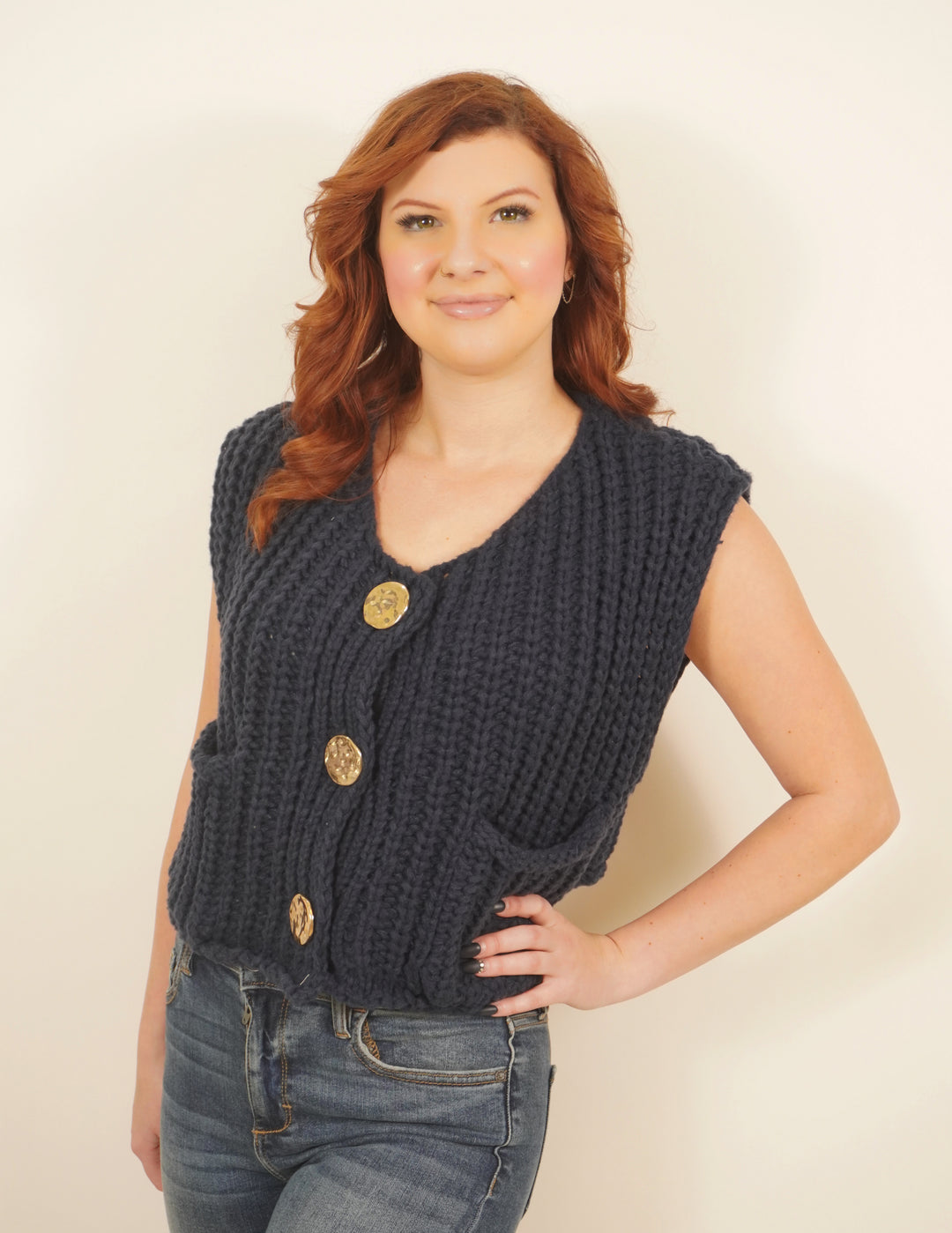 Chunky Knit Sleeveless Sweater image 0