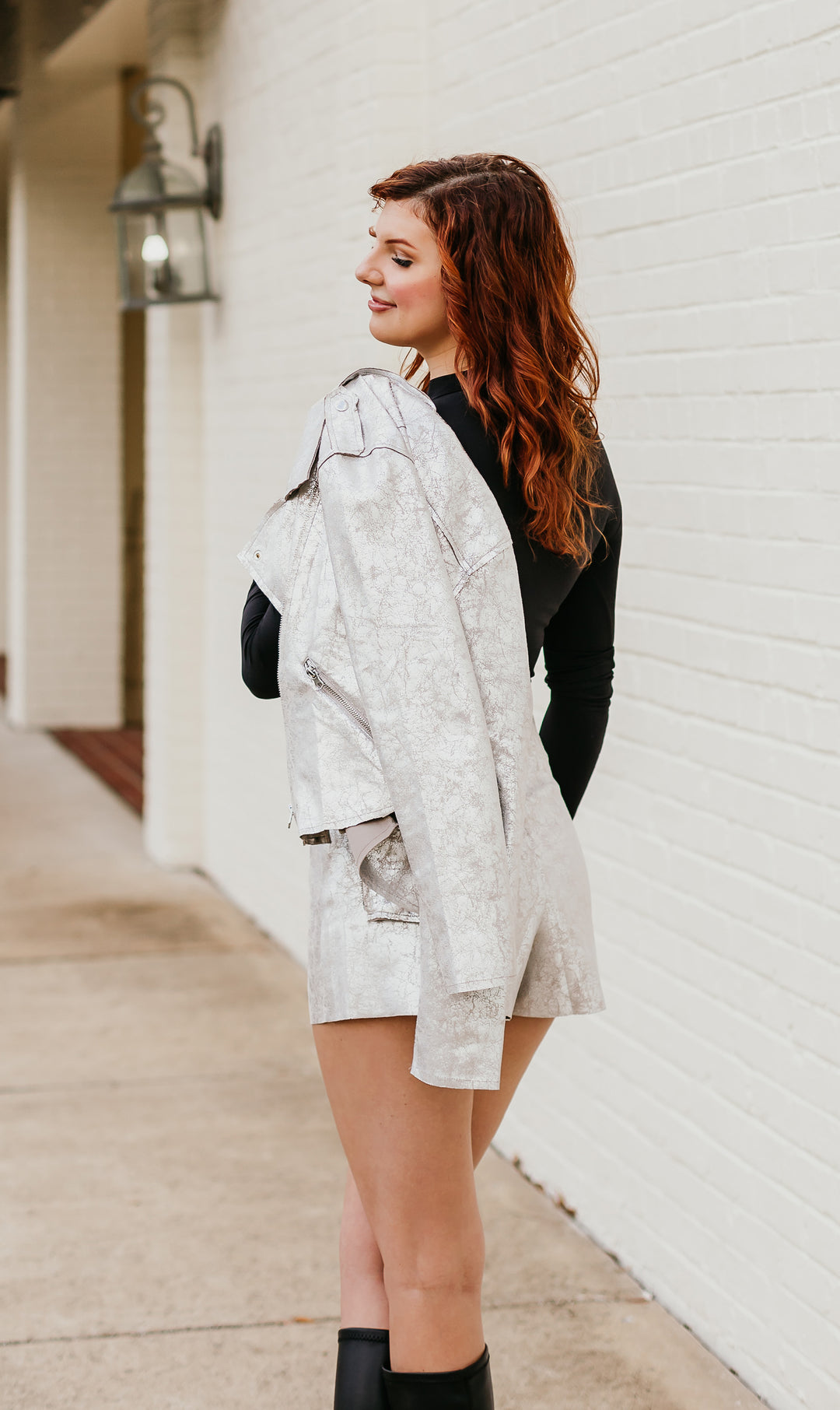 Metallic Asymmetrical Wrap Skort (Jacket & Skort sold separately) image 1