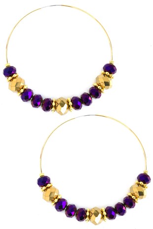 Purple and Gold Statement Hoops image 0