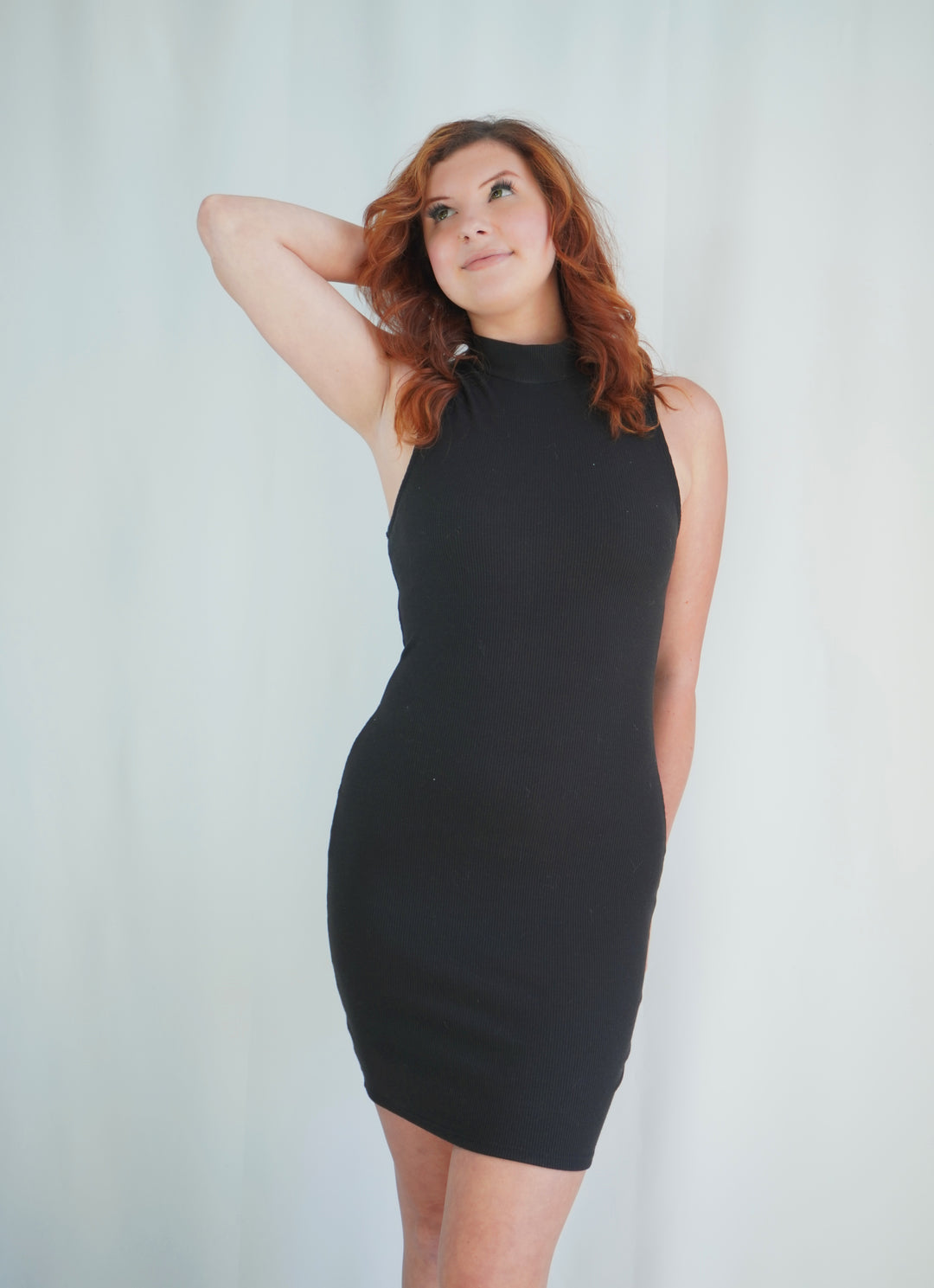 Black Sleeveless Mock Neck Dress image 0