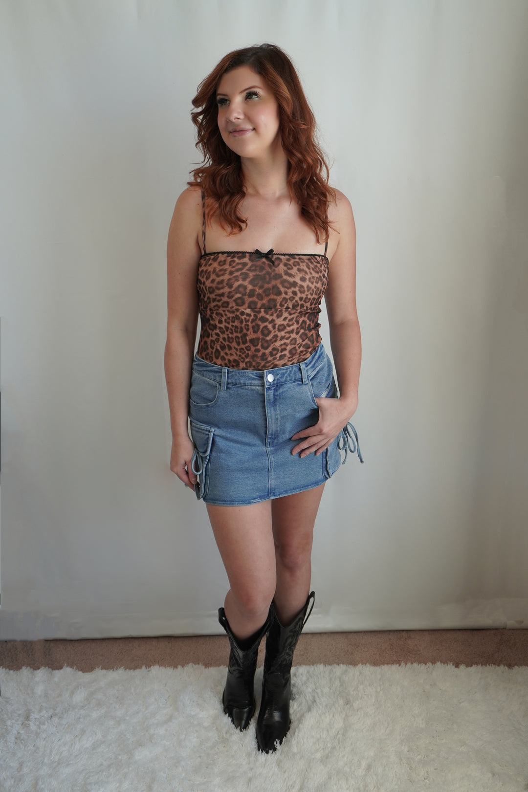 Leopard Scalloped Edge Cami Tank Top